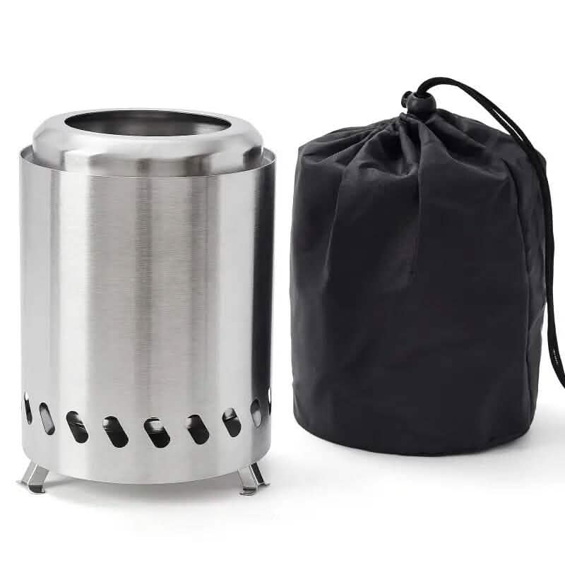 Petit foyer de table portable avec support et sac de transport