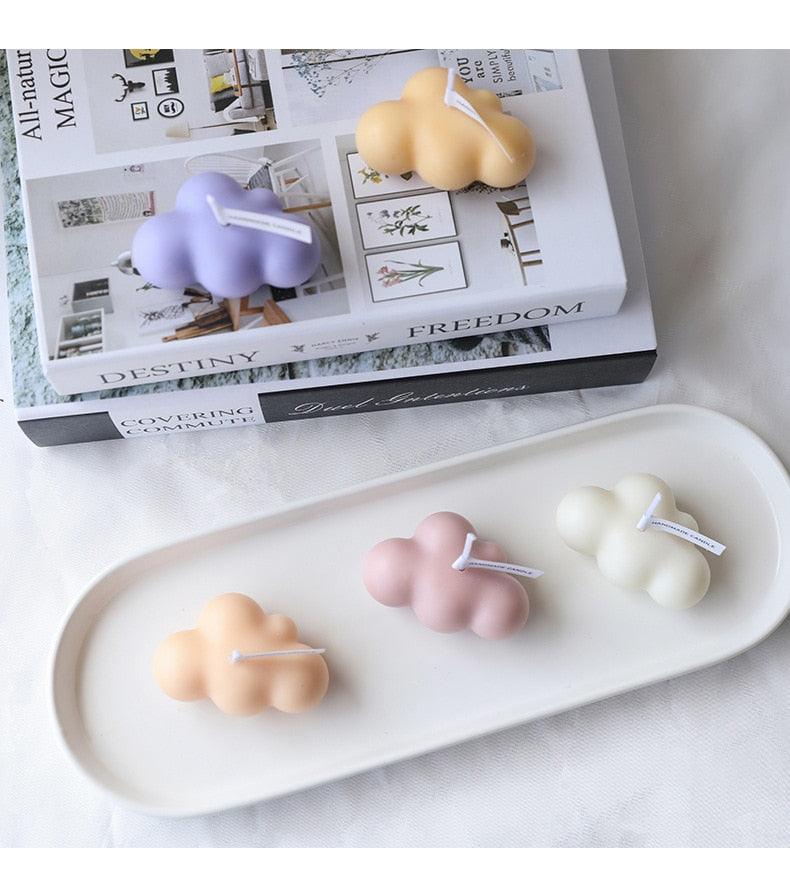 Small Scented Cloud Shape Birthday Candle Handmade Scented Candle Hand Poured Decorative Candle Aesthetic Candle Room Decor For Home Use Bedroom Romantic Soy Candle Home decoration Mother's Day Gifts