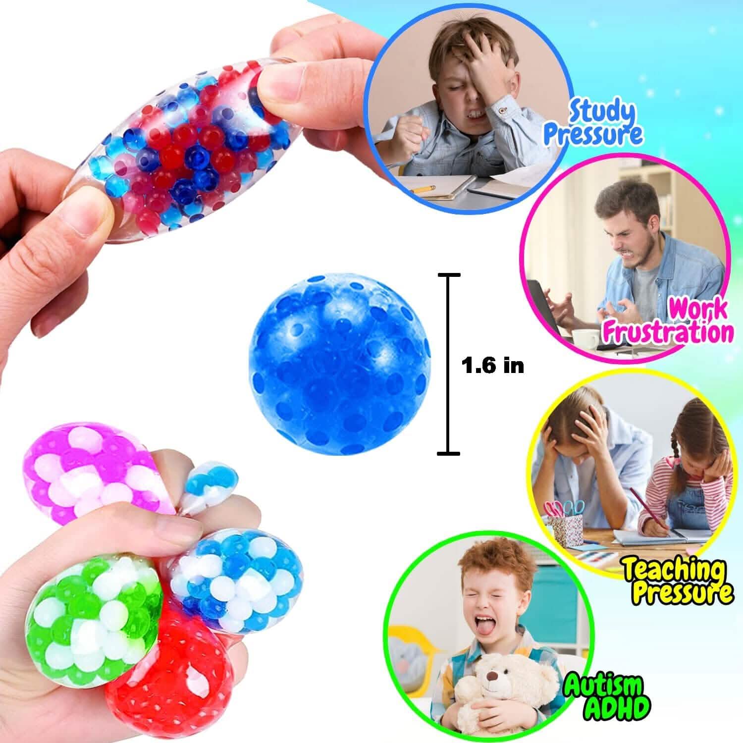 Petites balles sensorielles anti-stress pour adultes