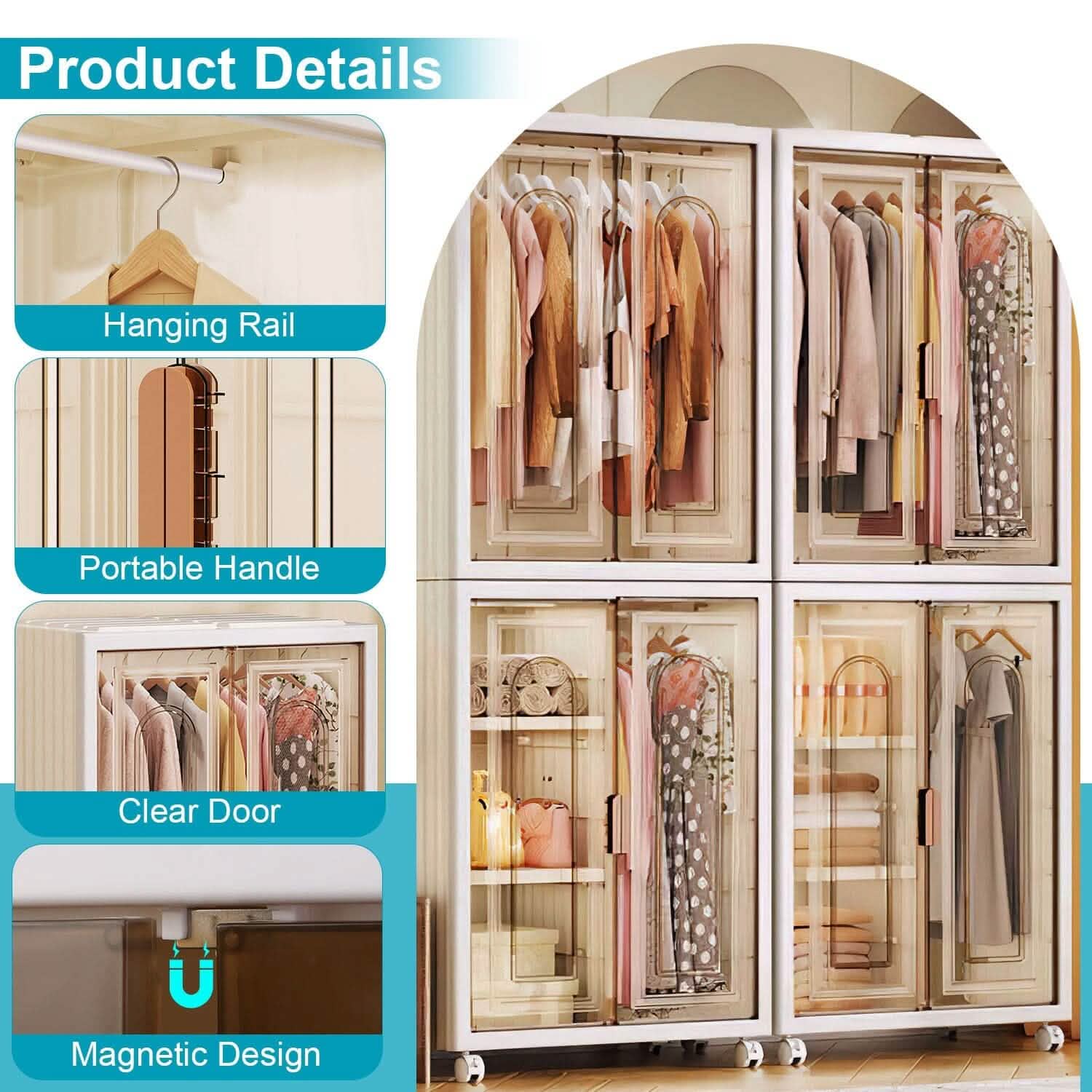 Petite Armoire Penderie avec Conception Magnétique