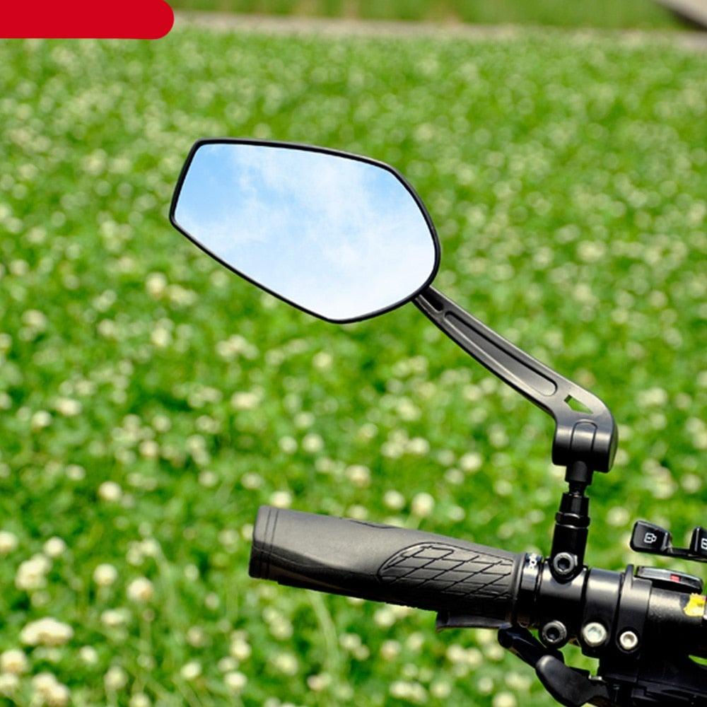 Rétroviseur de vélo intelligent, élégant, pour guidon, réflecteur arrière, pour VTT, vélo électrique, trottinette, miroir HD grand angle réglable, réflecteur arrière large, vision réglable, rétroviseurs gauche et droit pour vélo de route électrique.