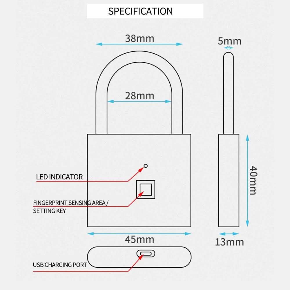Serrure antivol intelligente à empreinte digitale de petite taille pour armoire de dortoir