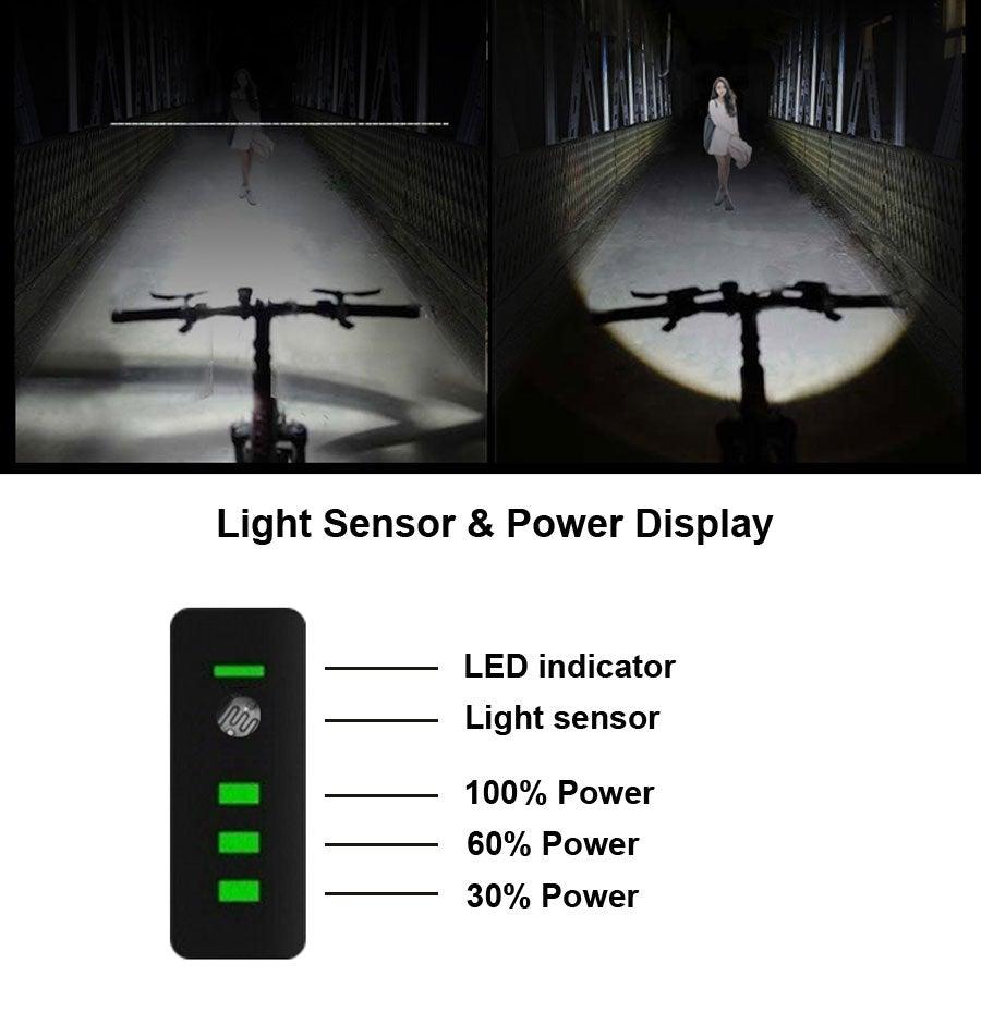 Jeu de lumières avant de vélo à induction intelligente, feu arrière rechargeable par USB, phare LED, lampe de vélo, feu avant et arrière rechargeable, étanche, ensemble de feux de vélo intelligents pour vélo