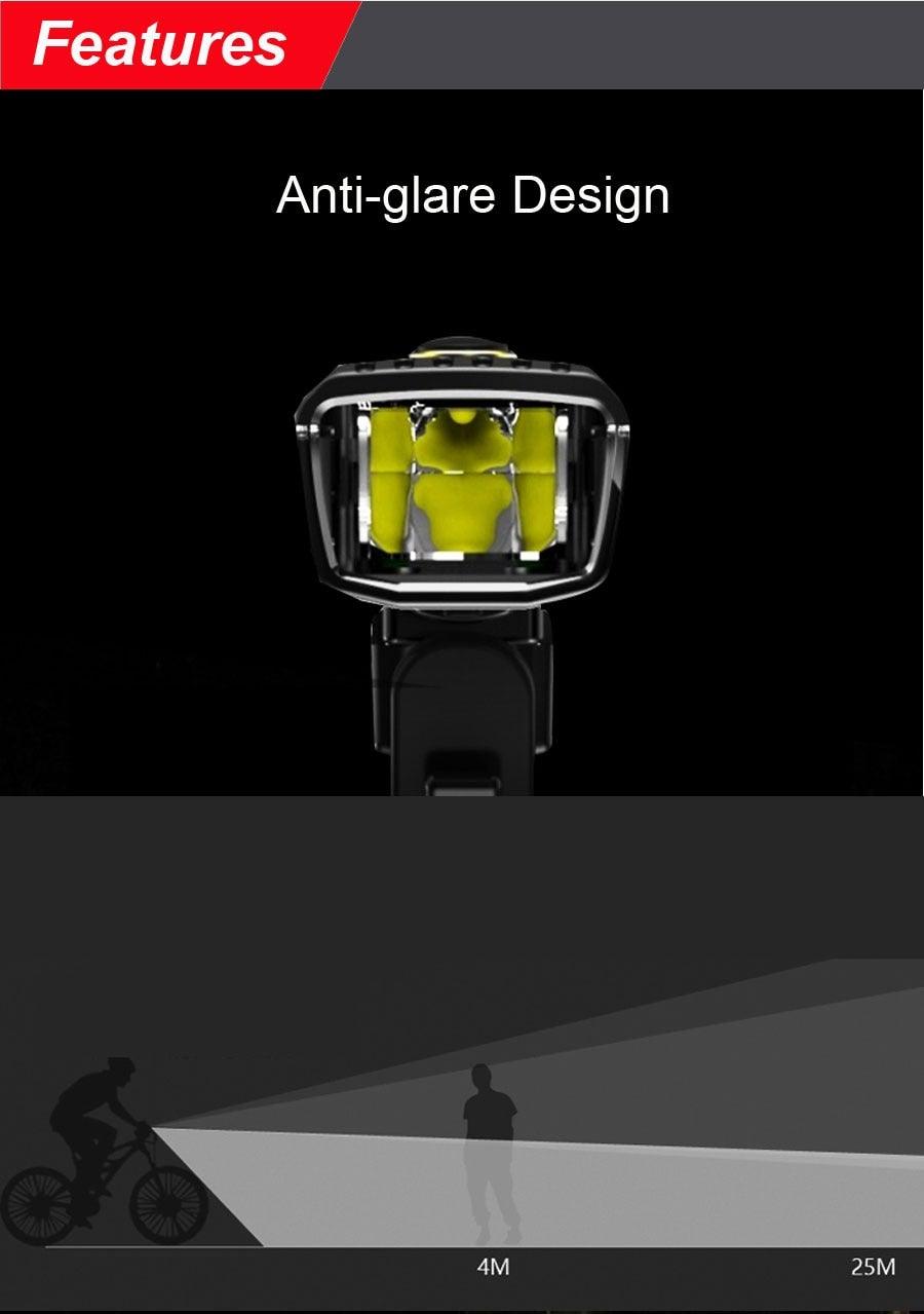 Jeu de lumières avant de vélo à induction intelligente, feu arrière rechargeable par USB, phare LED, lampe de vélo, feu avant et arrière rechargeable, étanche, ensemble de feux de vélo intelligents pour vélo