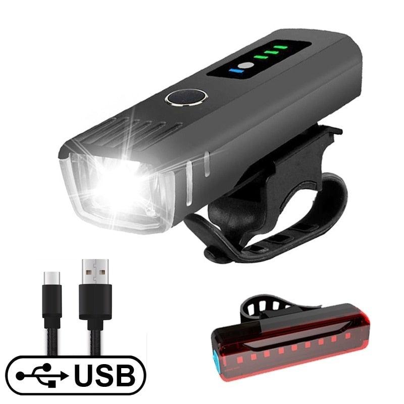 Jeu de lumières avant de vélo à induction intelligente, feu arrière rechargeable par USB, phare LED, lampe de vélo, feu avant et arrière rechargeable, étanche, ensemble de feux de vélo intelligents pour vélo