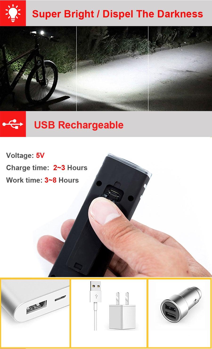 Jeu de lumières avant de vélo à induction intelligente, feu arrière rechargeable par USB, phare LED, lampe de vélo, feu avant et arrière rechargeable, étanche, ensemble de feux de vélo intelligents pour vélo