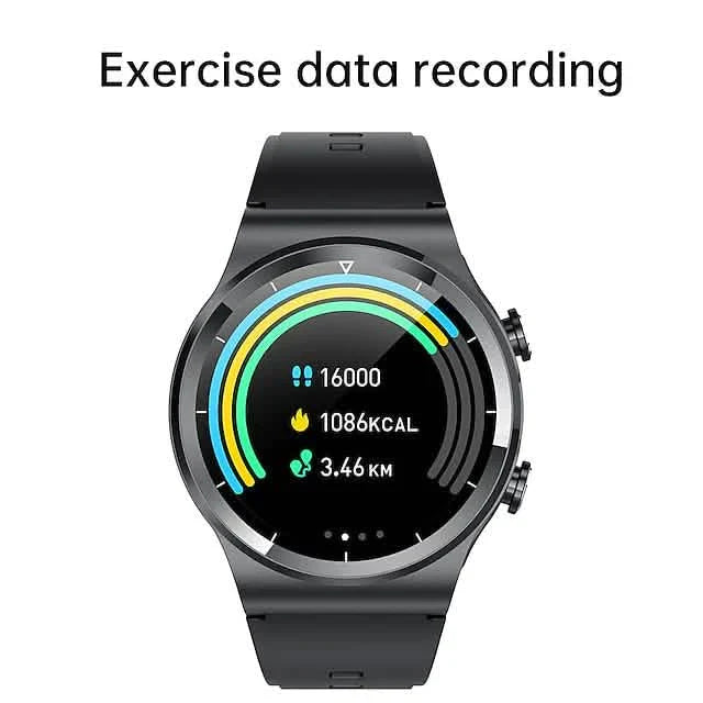Montre connectée avec écouteurs, 1,28 pouce étanche Bluetooth, montre de fitness