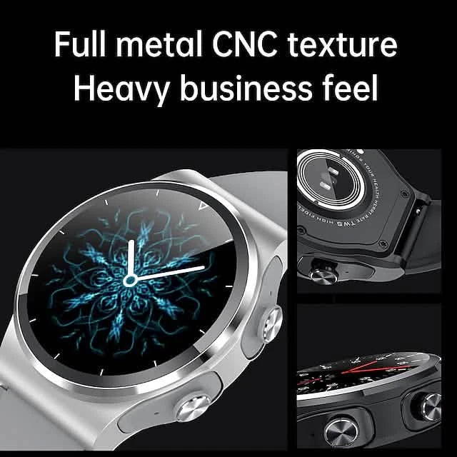 Montre connectée avec écouteurs, 1,28 pouce étanche Bluetooth, montre de fitness