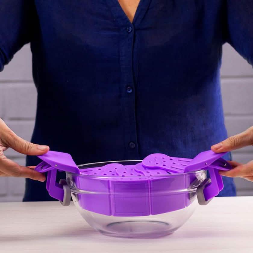 Passoire mains-libres Snapbit pour casseroles, poêles et saladiers