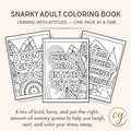 Snarky Adult Coloring Book - 88 Sweary Stress Relief Pages | Instant Download PDF
