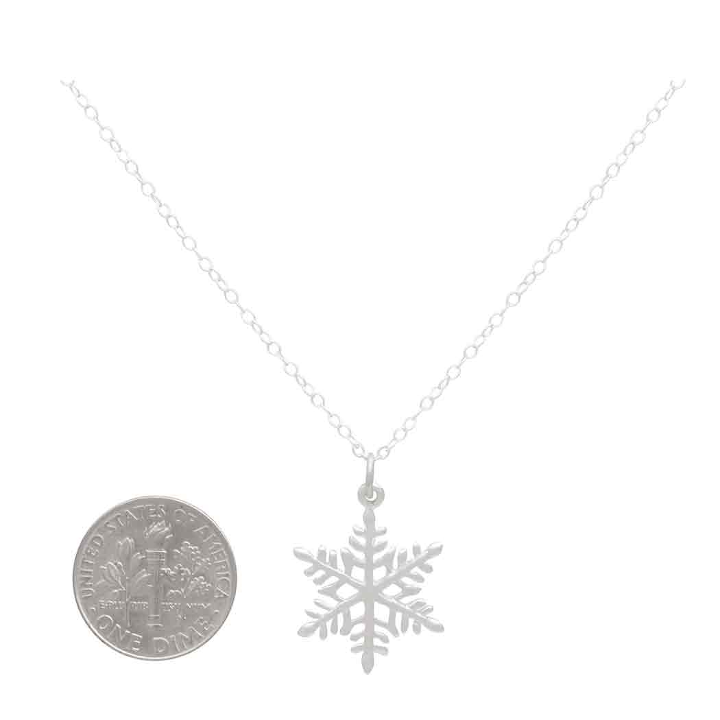 Collier charme flocon de neige en argent sterling