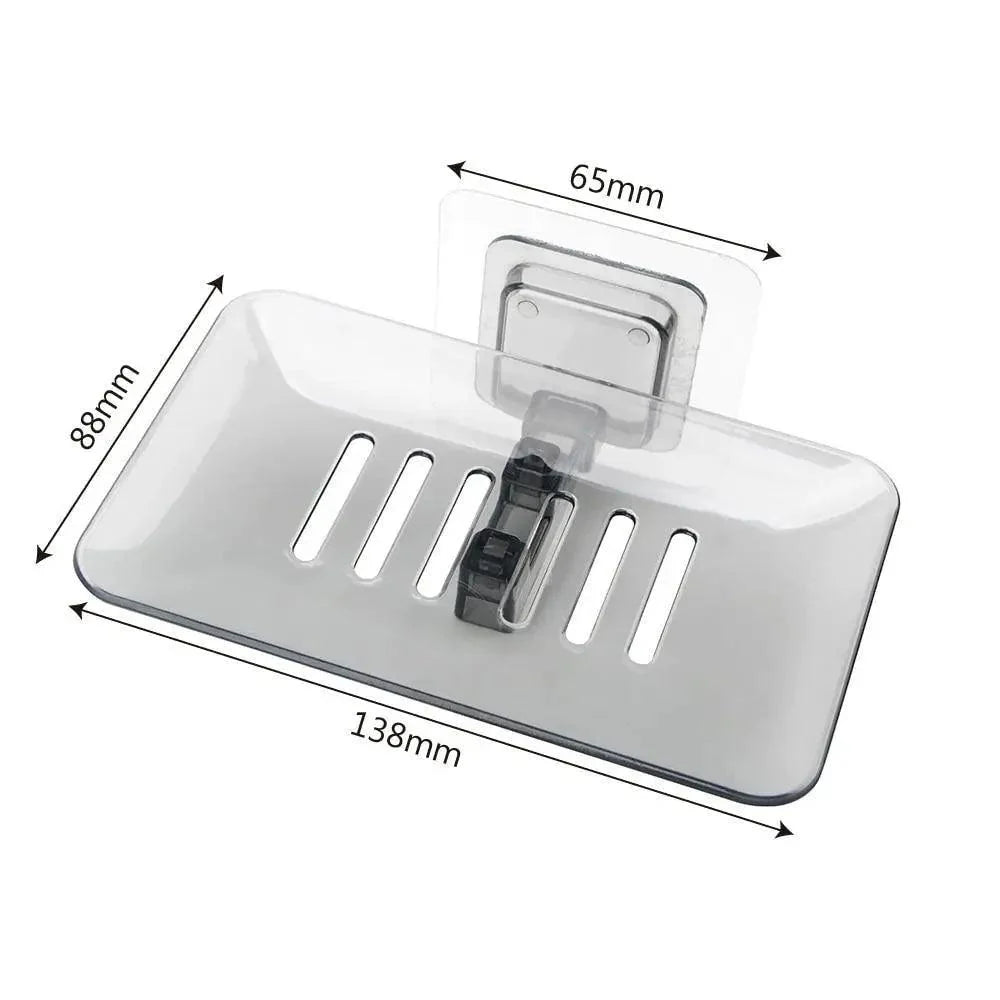 Porte-savon à ventouse pour salle de bain - Boîte à savon transparente avec égouttoir - Support mural à ventouse pour douche de salle de bain