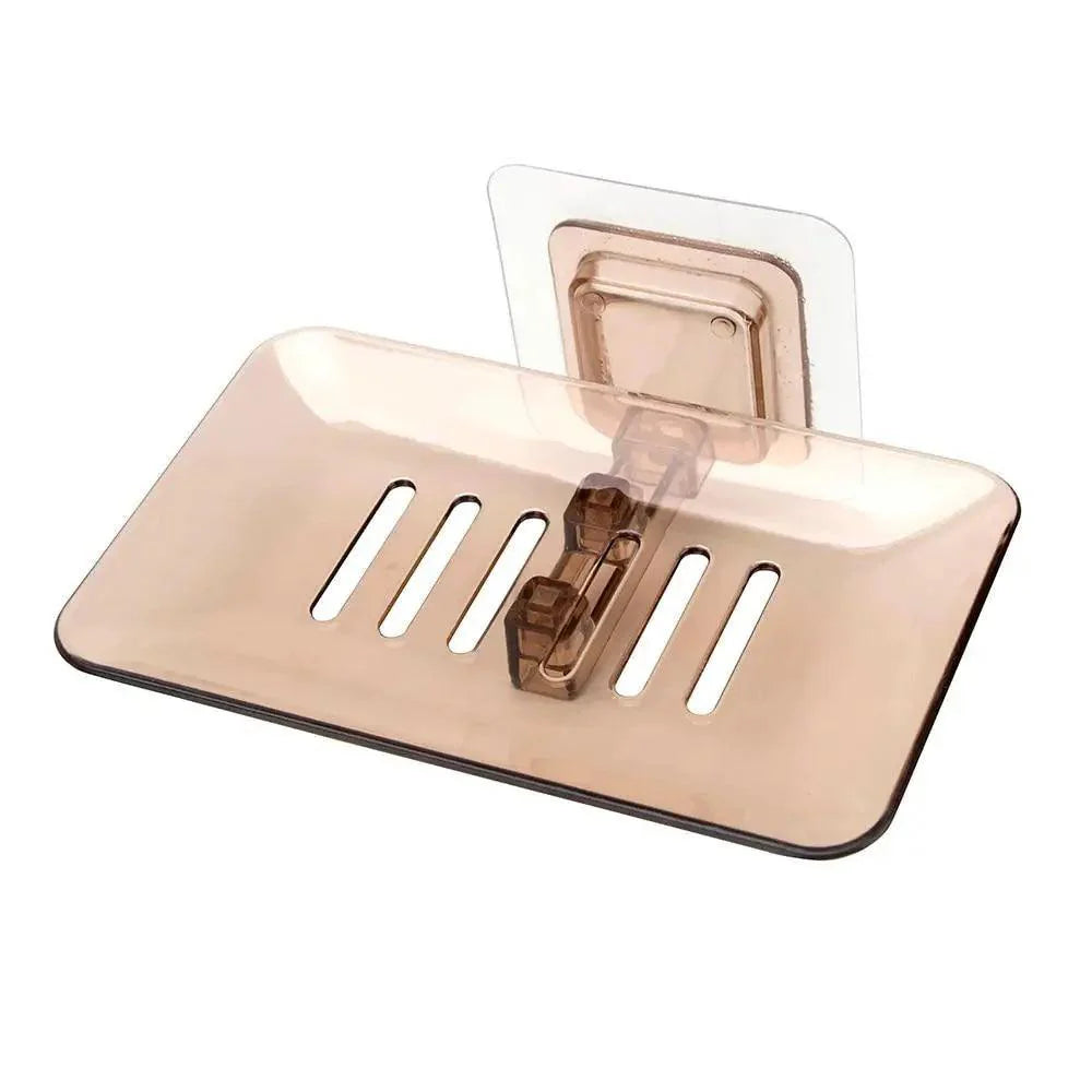 Porte-savon à ventouse pour salle de bain - Boîte à savon transparente avec égouttoir - Support mural à ventouse pour douche de salle de bain
