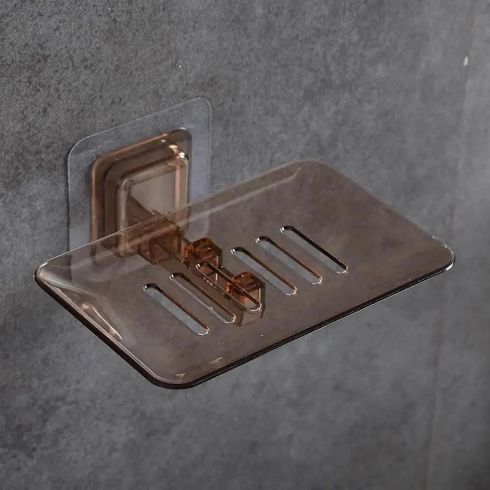 Porte-savon à ventouse pour salle de bain - Boîte à savon transparente avec égouttoir - Support mural à ventouse pour douche de salle de bain