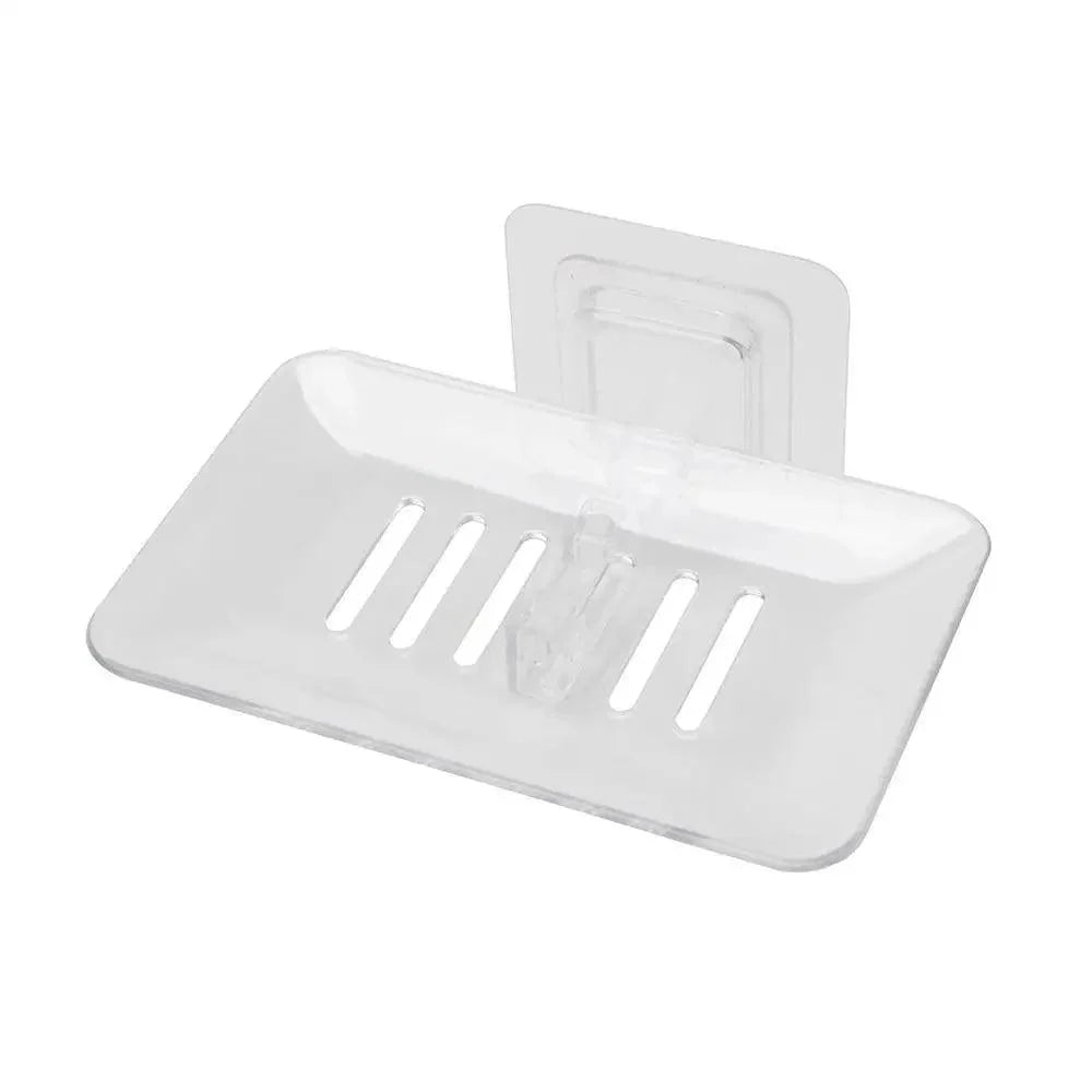Porte-savon à ventouse pour salle de bain - Boîte à savon transparente avec égouttoir - Support mural à ventouse pour douche de salle de bain