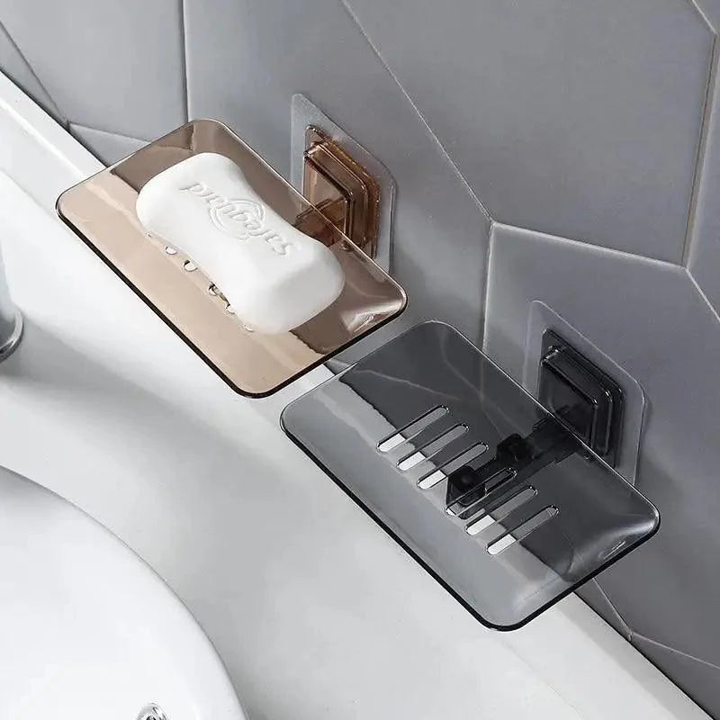 Porte-savon mural sans perçage, double couche, porte-savon éponge, accessoires de salle de bain, porte-savon auto-adhésif, porte-savon de douche, étui à savon de salle de bain, support éponge adhésif pour évier de cuisine, égouttoir mural pour savon