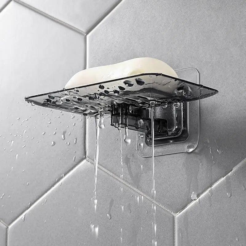 Porte-savon mural sans perçage, double couche, porte-savon éponge, accessoires de salle de bain, porte-savon auto-adhésif, porte-savon de douche, étui à savon de salle de bain, support éponge adhésif pour évier de cuisine, égouttoir mural pour savon
