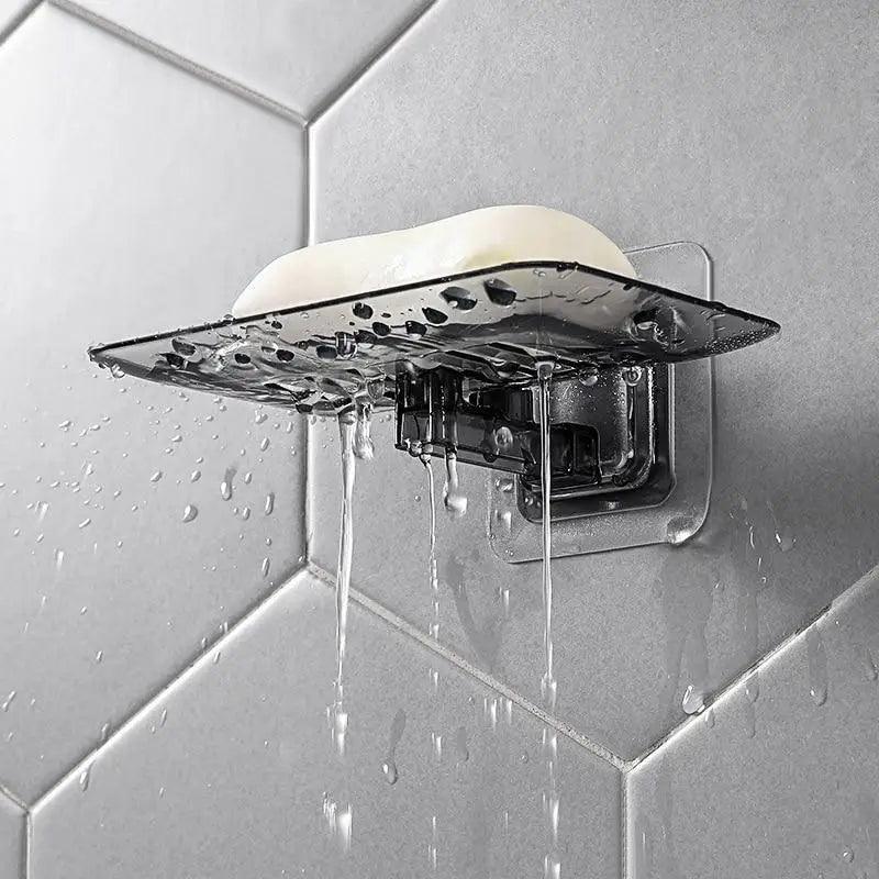 Porte-savon mural sans perçage, double couche, porte-savon éponge, accessoires de salle de bain, porte-savon auto-adhésif, porte-savon de douche, étui à savon de salle de bain, support éponge adhésif pour évier de cuisine, égouttoir mural pour savon