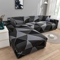 Housse de canapé géométrique, housse de canapé élastique pour salon, animaux domestiques, canapé d'angle en forme de L, housse de canapé en forme de L avec bas élastique, ensemble Jacquard pour salon