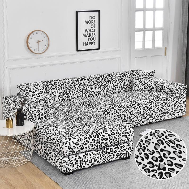 Housse de canapé géométrique, housse de canapé élastique pour salon, animaux domestiques, canapé d'angle en forme de L, housse de canapé en forme de L avec bas élastique, ensemble Jacquard pour salon