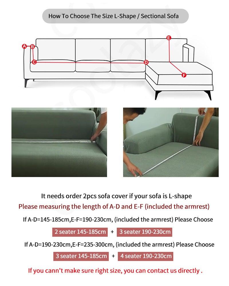 Housse de canapé géométrique, housse de canapé élastique pour salon, animaux domestiques, canapé d'angle en forme de L, housse de canapé en forme de L avec bas élastique, ensemble Jacquard pour salon