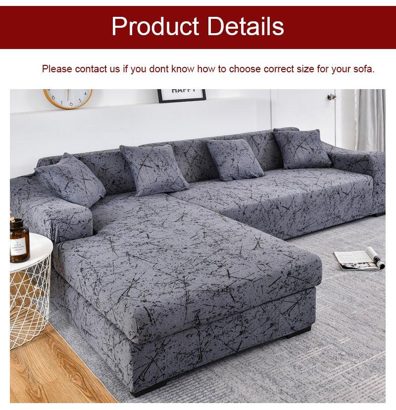 Housse de canapé géométrique, housse de canapé élastique pour salon, animaux domestiques, canapé d'angle en forme de L, housse de canapé en forme de L avec bas élastique, ensemble Jacquard pour salon