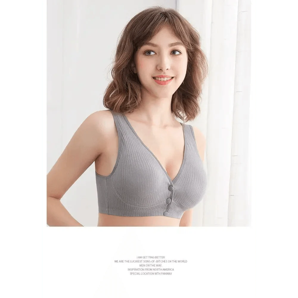 Soutien-gorge d'allaitement en coton doux et confortable, respirant, pour femmes enceintes, grande taille, facile à nourrir, sans armature