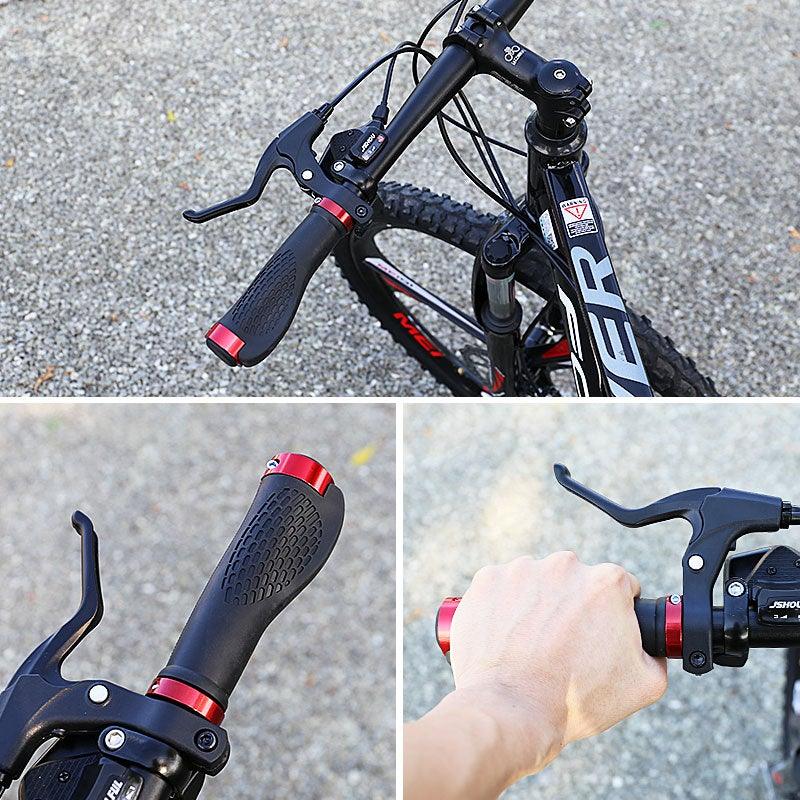 Poignées de vélo souples Absorption des chocs Housse de guidon de vélo de route Verrouillage en alliage d'aluminium Caoutchouc Antidérapant Poignées de guidon de vélo Poignées antidérapantes en caoutchouc souple Verrouillage de VTT sur le guidon