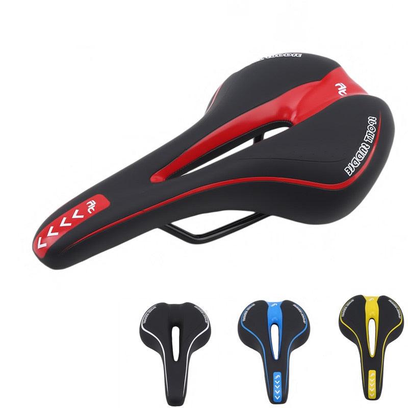 Selle de vélo souple Coussin de selle de vélo creux Siège de vélo de route VTT en mousse à mémoire de forme confortable Siège de vélo avec concept de zone ergonomique pour hommes