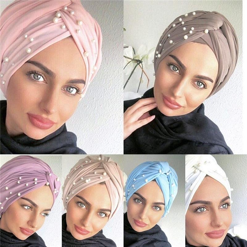 Turban Hijab Bonnet Élégant Léger en Coton Doux, Foulard Arabe, Casquette, Bandana, Chapeau, Turbans Indiens et Africains, Bandeau Torsadé pour Femmes