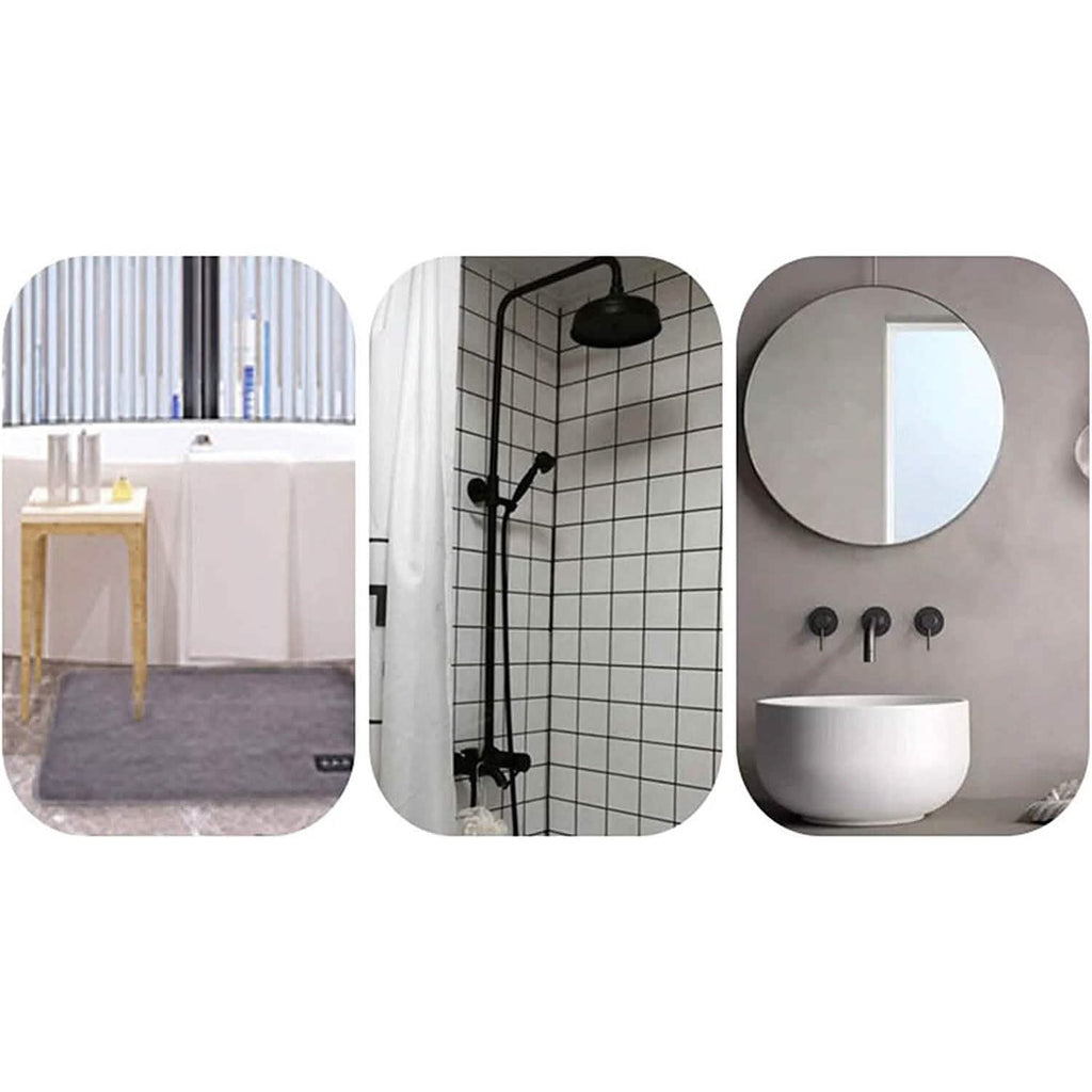 Tapis de Bain Antidérapant en Mousse à Mémoire de Forme Souple, Motif Galets en Relief