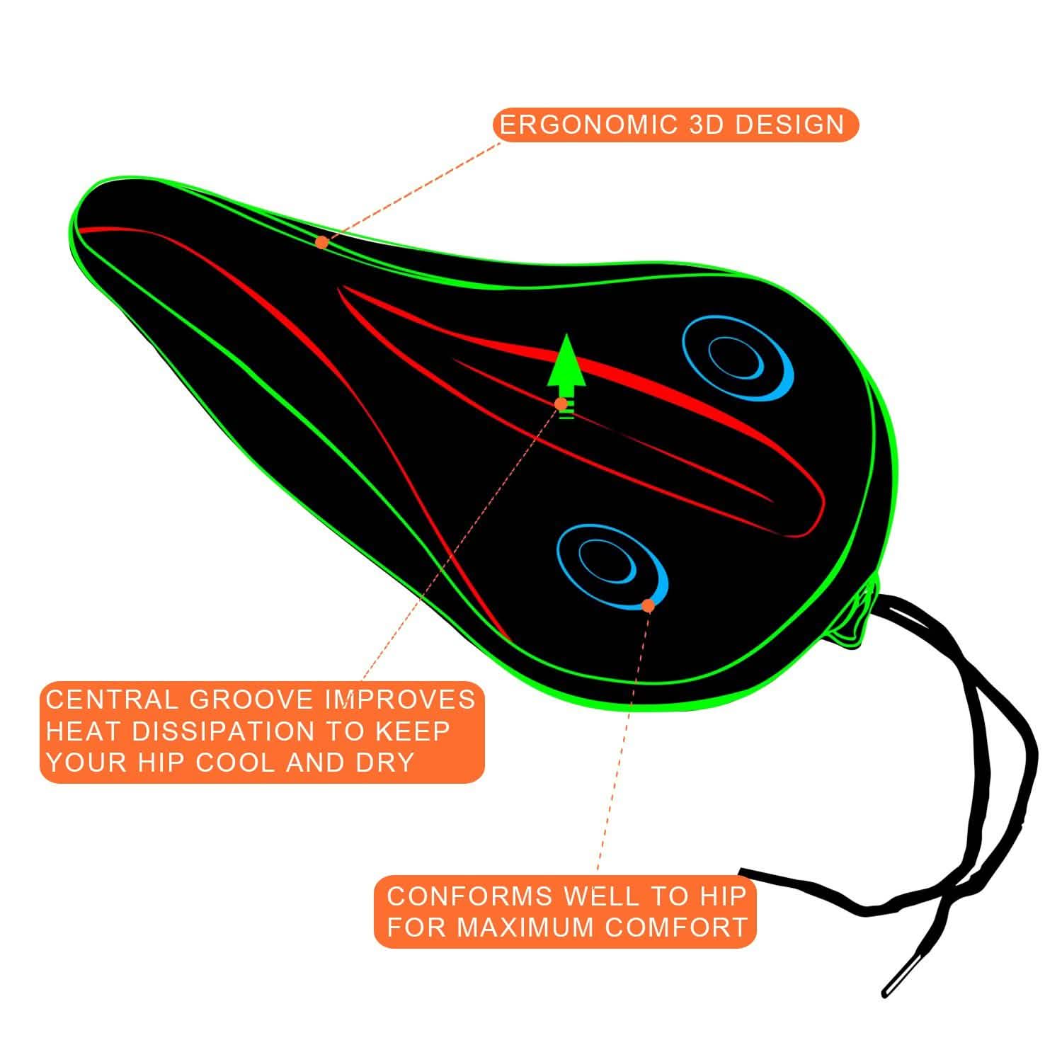 Housse de selle de vélo en gel de silicone souple