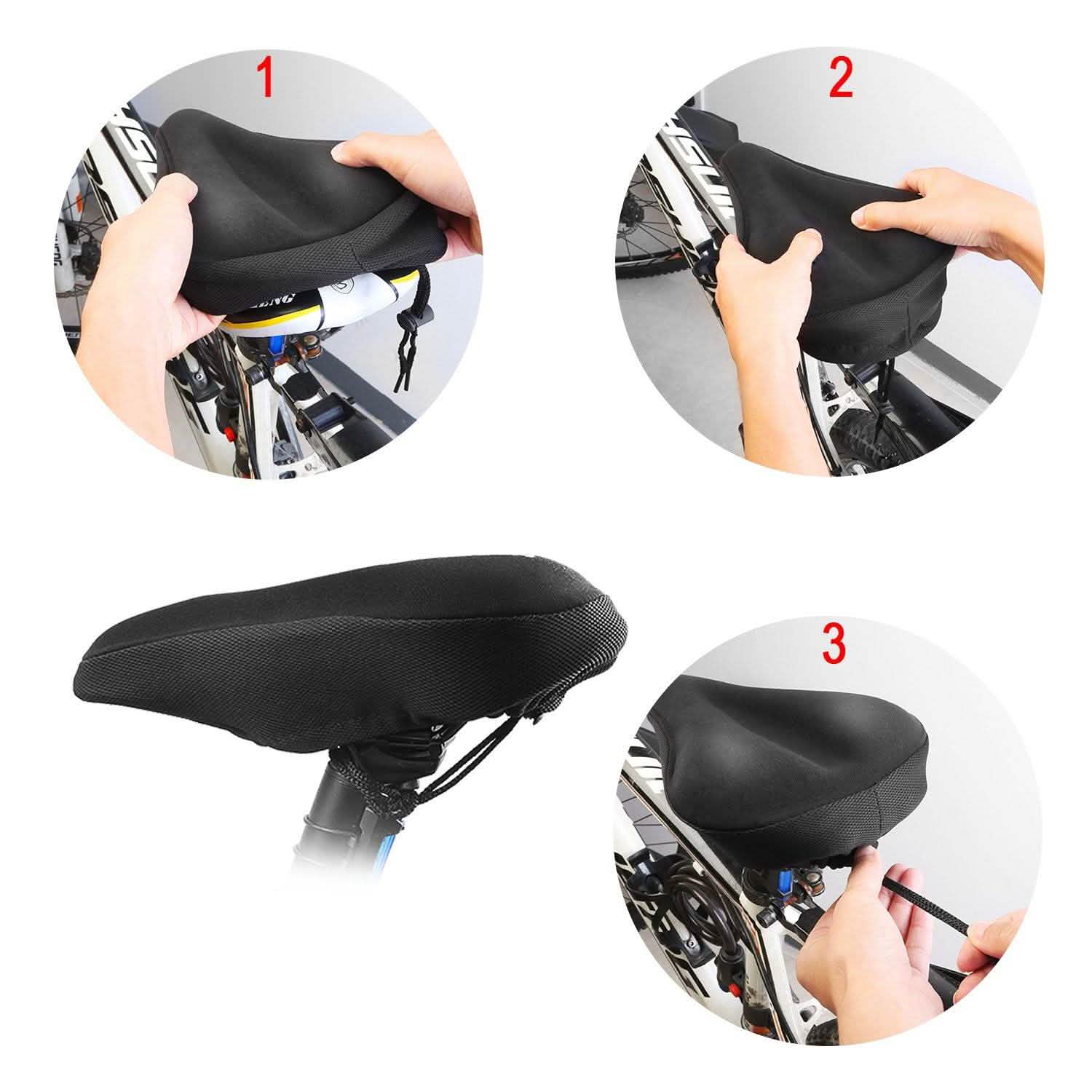 Housse de selle de vélo en gel de silicone souple
