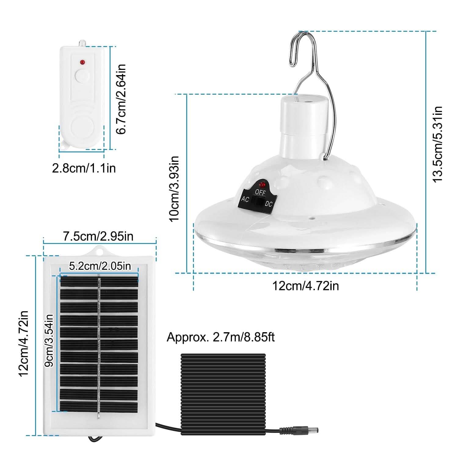 Ampoule LED Suspendue Solaire pour Camping