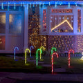 Guirlande Lumineuse Solaire de Noël Canne à Sucre IP55 Étanche avec Piquet