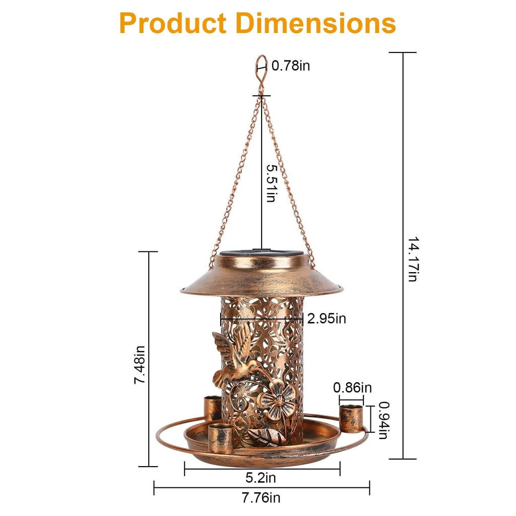 Lanterne solaire décorative suspendue pour oiseaux