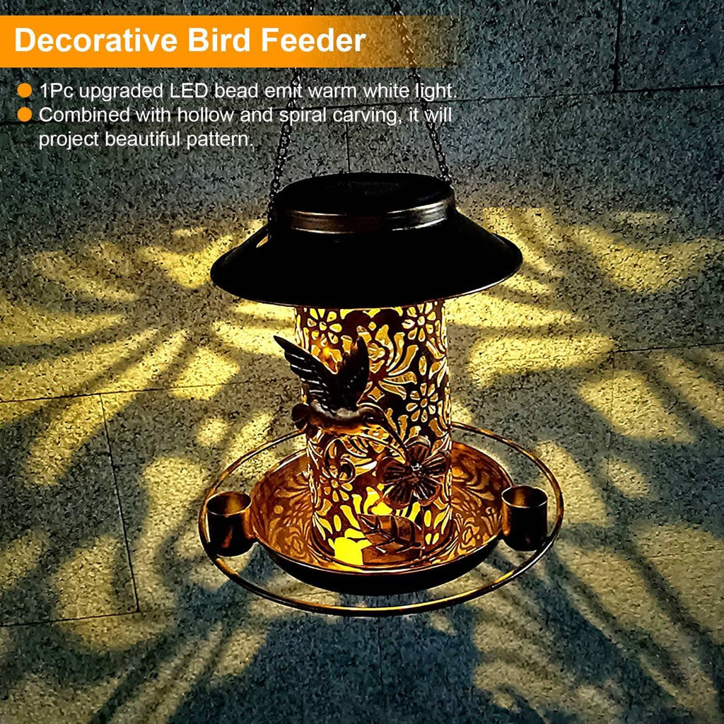 Lanterne solaire décorative suspendue pour oiseaux