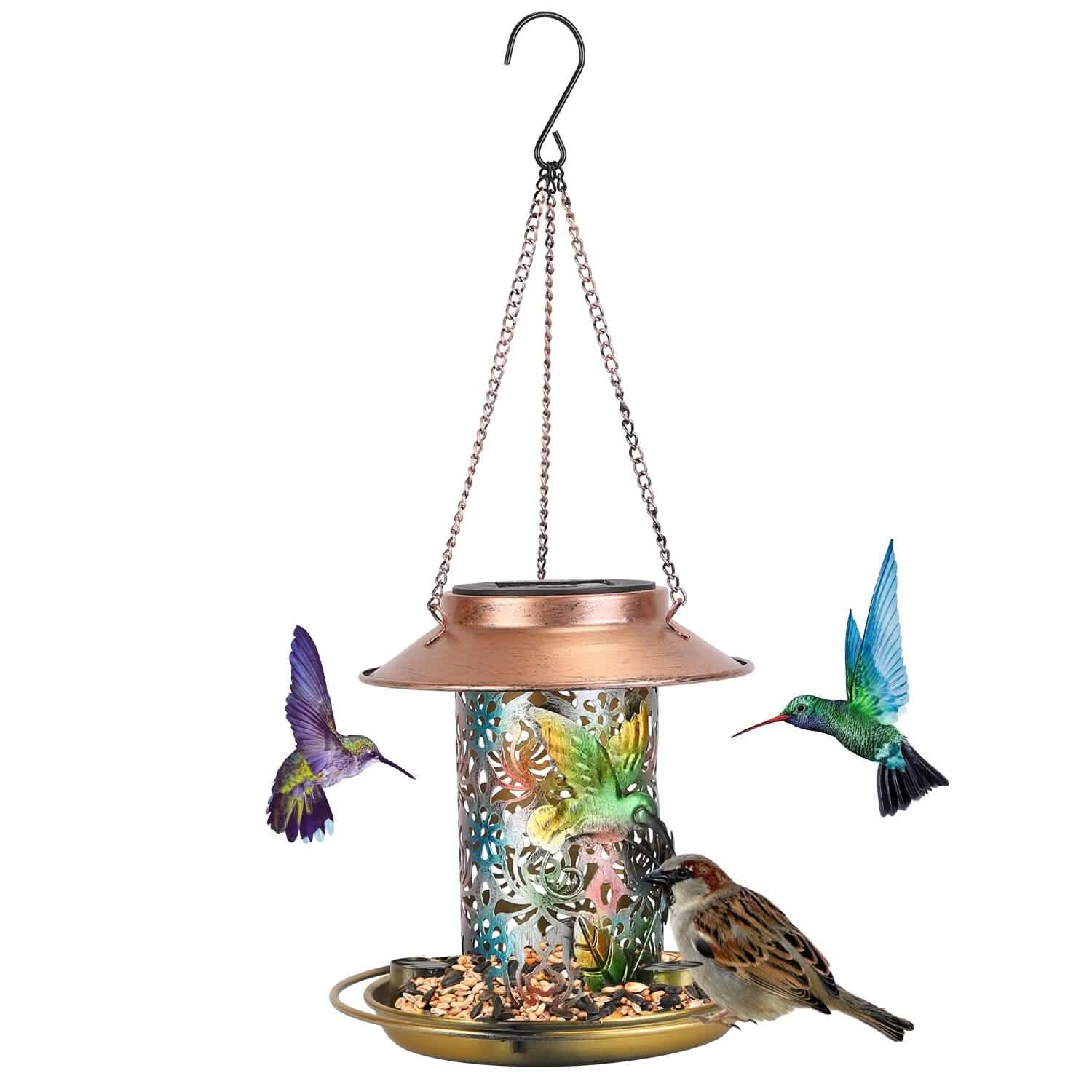 Lanterne solaire décorative suspendue pour oiseaux