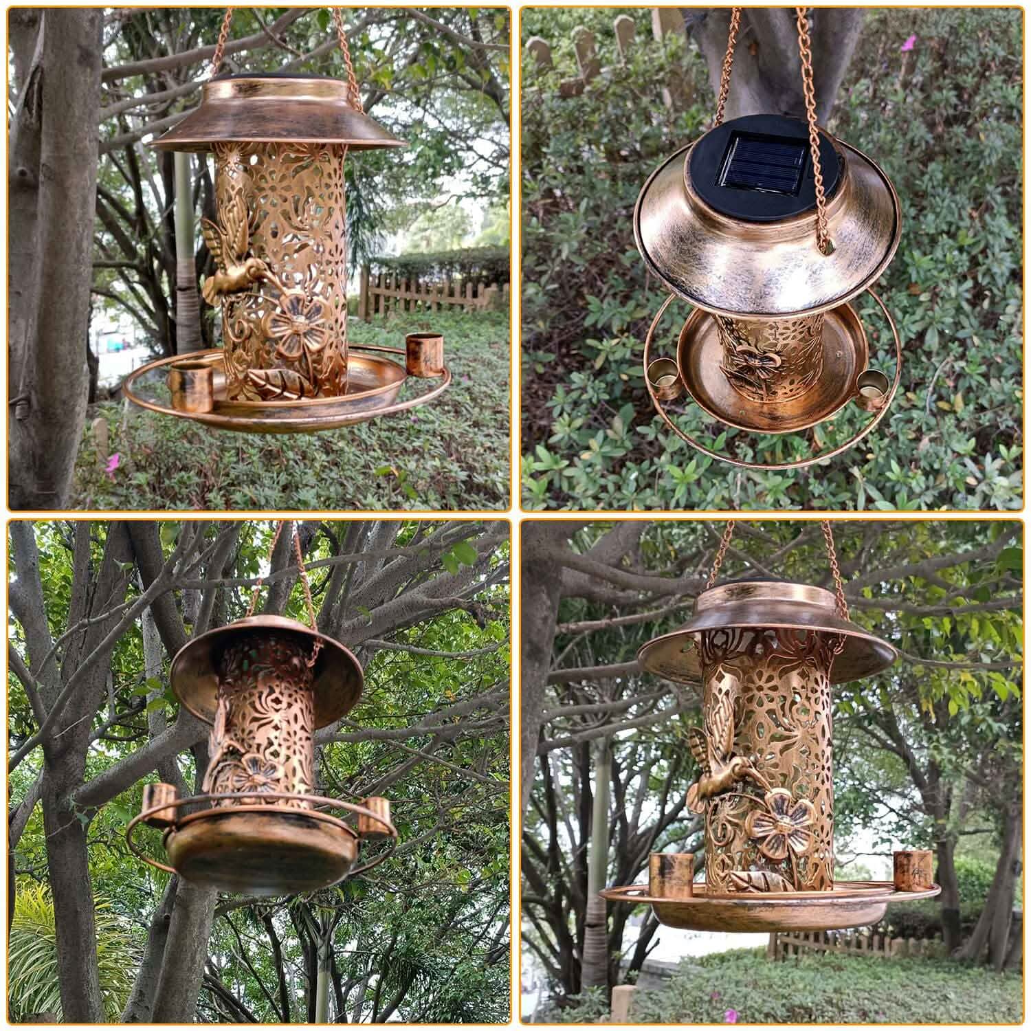 Lanterne solaire décorative suspendue pour oiseaux