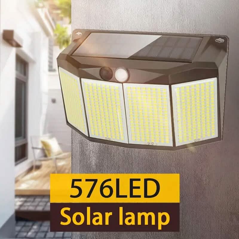 Lampes solaires extérieures 576 LED avec réflecteur et 3 modes d'éclairage