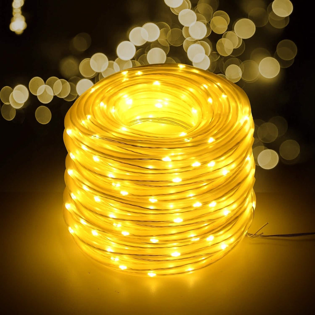Guirlande lumineuse solaire féerique blanc chaud de 23 mètres