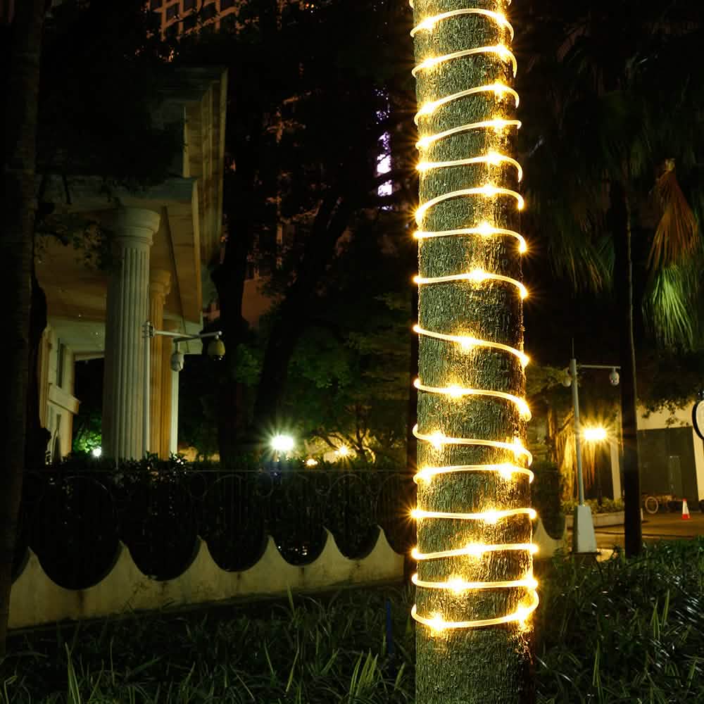 Guirlande lumineuse solaire féerique blanc chaud de 23 mètres