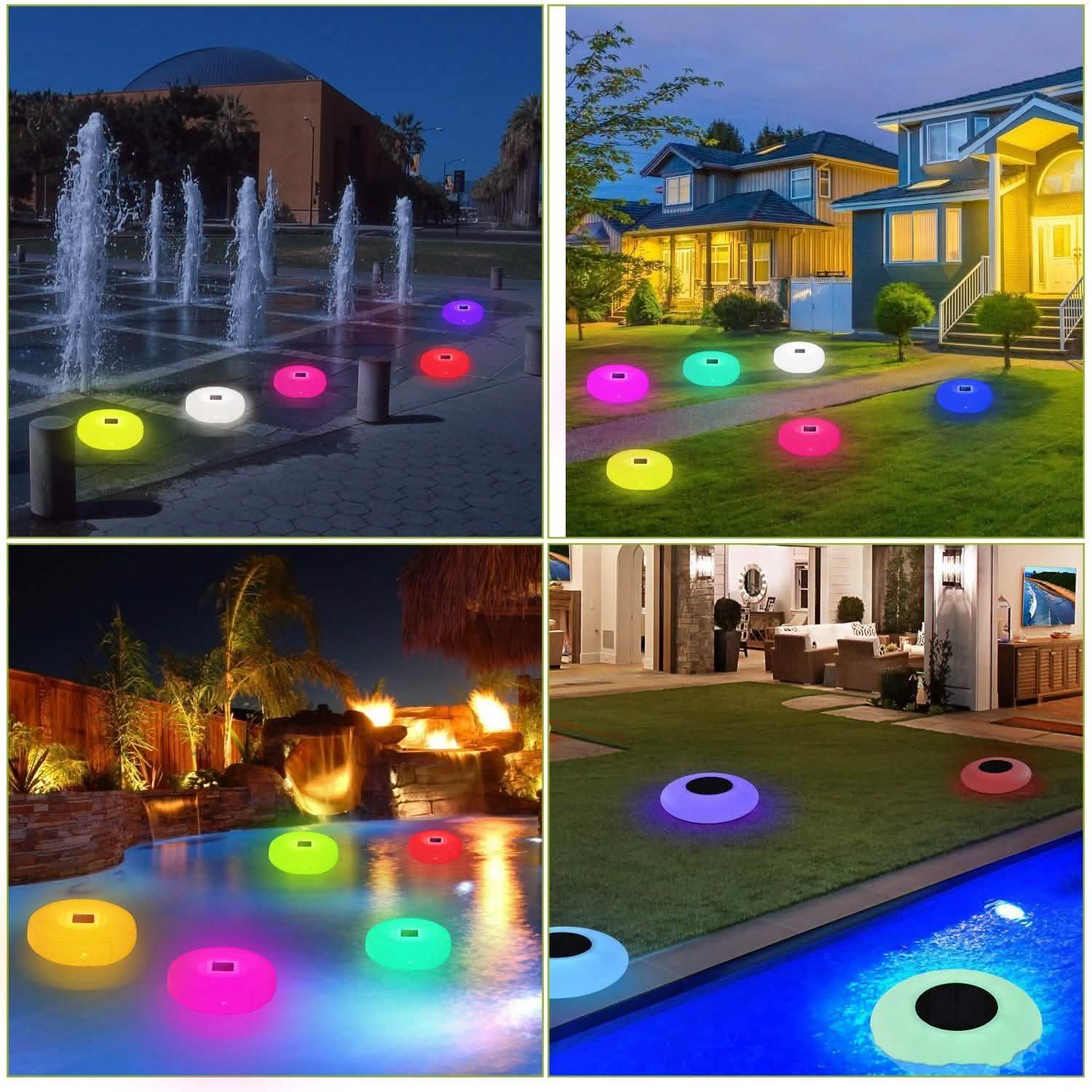 Lampes flottantes solaires pour piscine avec capteur de lumière