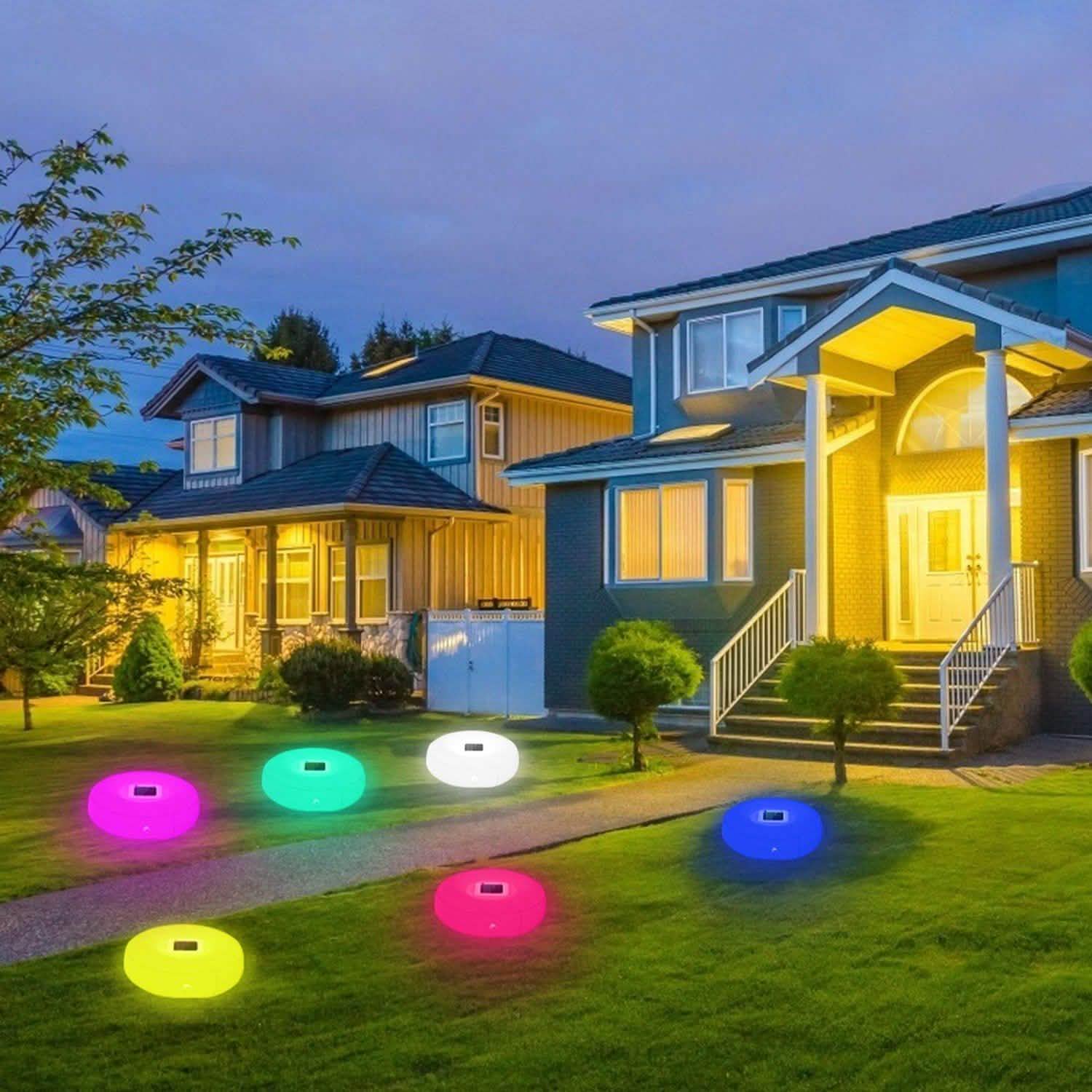 Lampes flottantes solaires pour piscine avec capteur de lumière