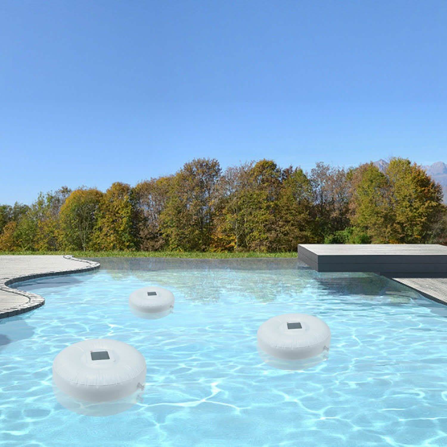 Lampes flottantes solaires pour piscine avec capteur de lumière