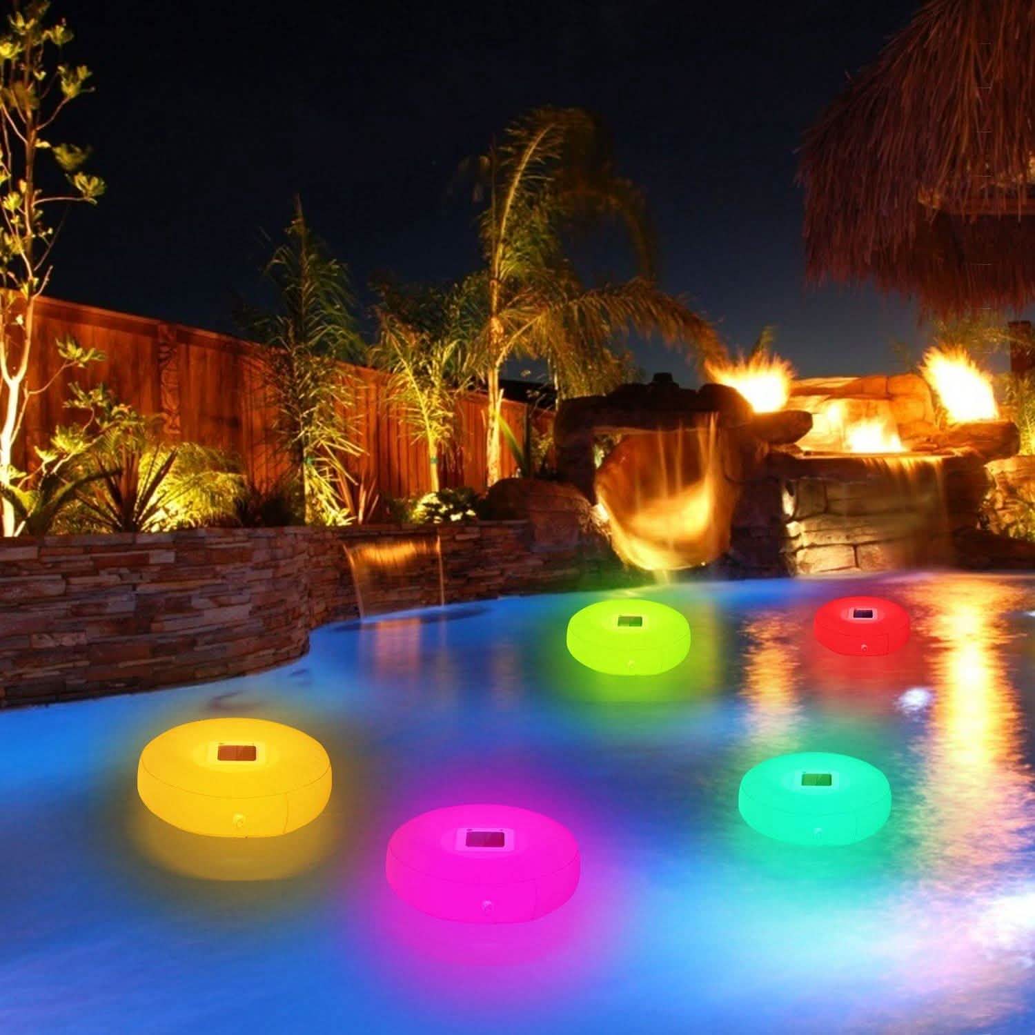 Lampes flottantes solaires pour piscine avec capteur de lumière