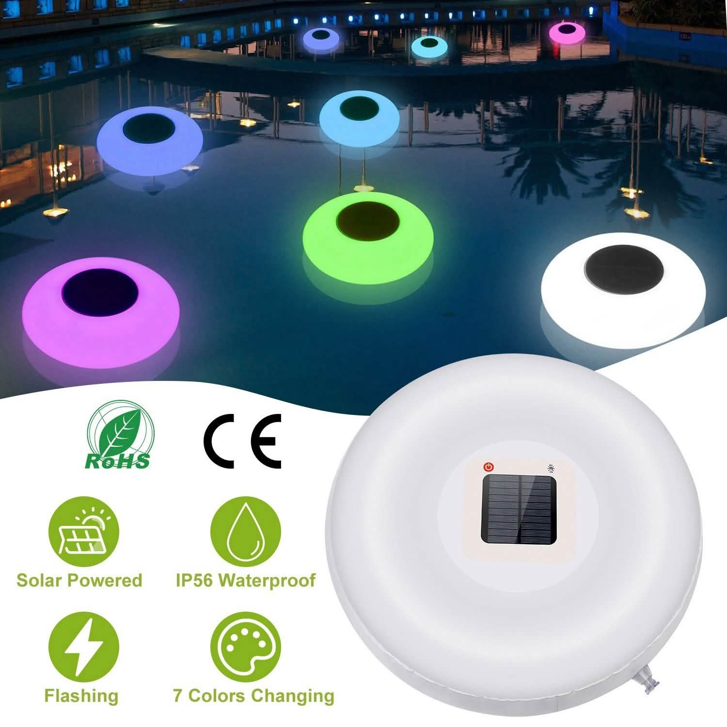 Lampes flottantes solaires pour piscine avec capteur de lumière