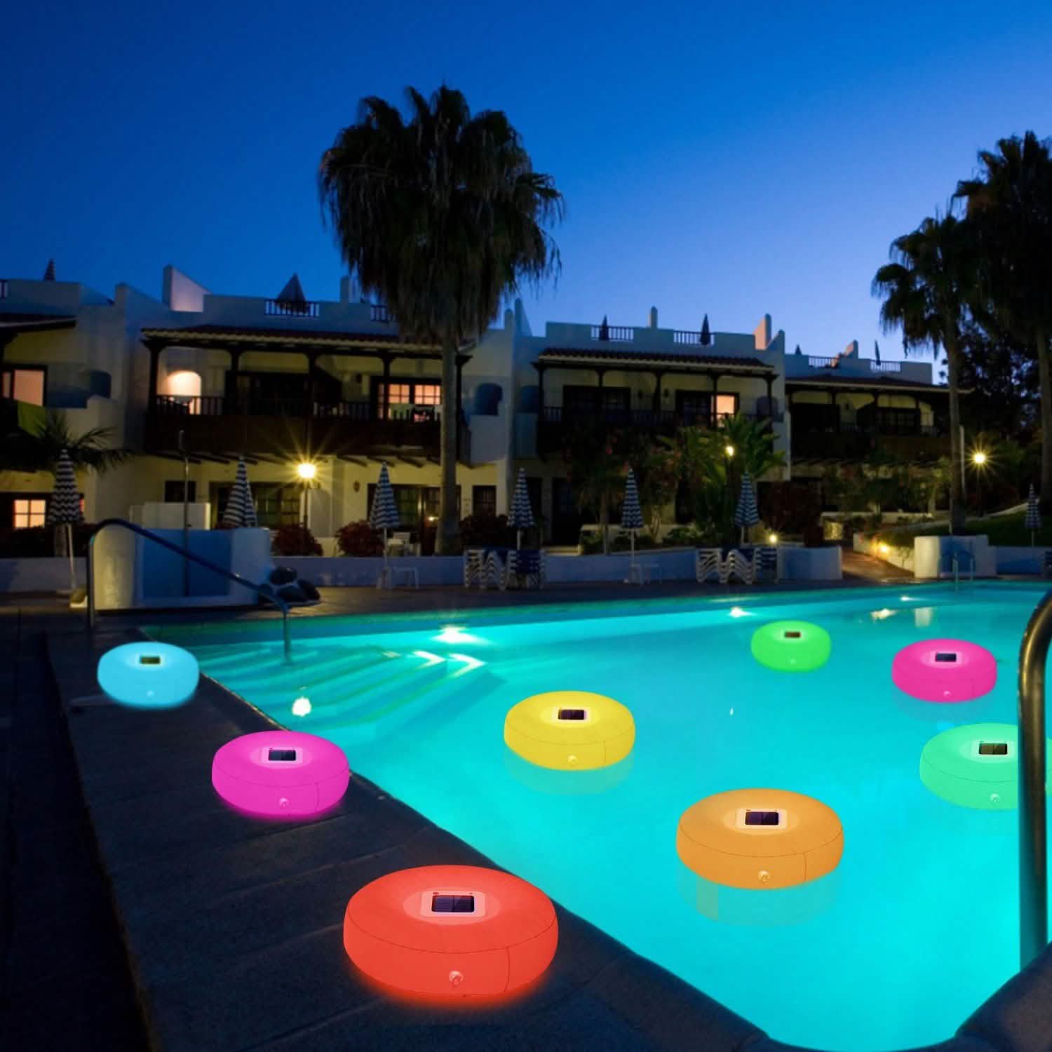 Lampes flottantes solaires pour piscine avec capteur de lumière