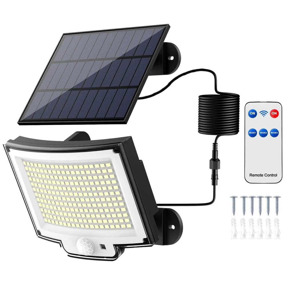 Projecteur solaire étanche IP65 avec détecteur de mouvement et télécommande