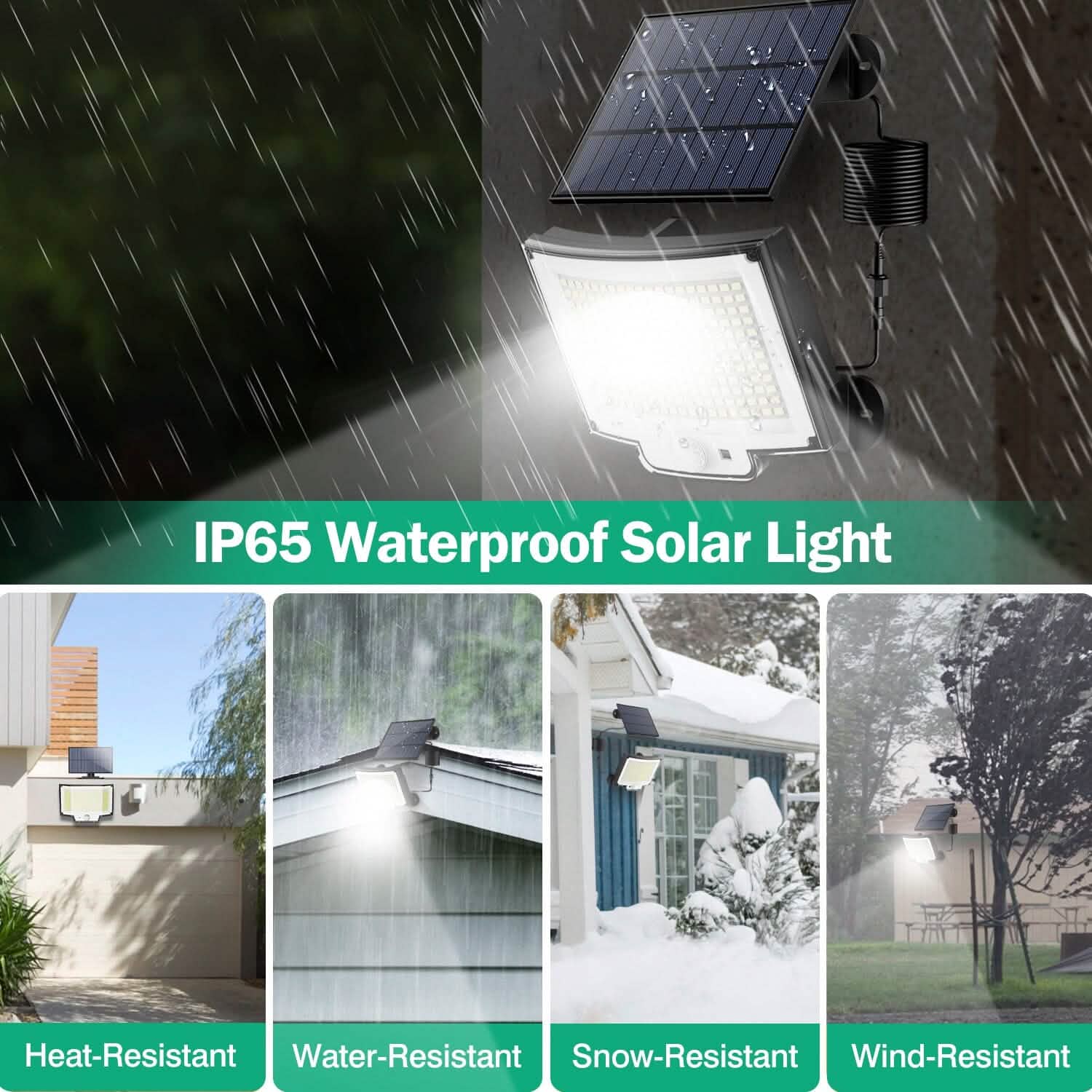 Projecteur solaire étanche IP65 avec détecteur de mouvement et télécommande